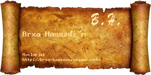 Brxa Hasszán névjegykártya